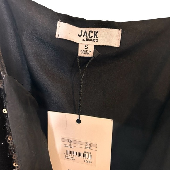 Anthropologie Jack by BB Dakota Black Sequin Sedgwick Slip Dress- Size Small - Picture 10 of 13
